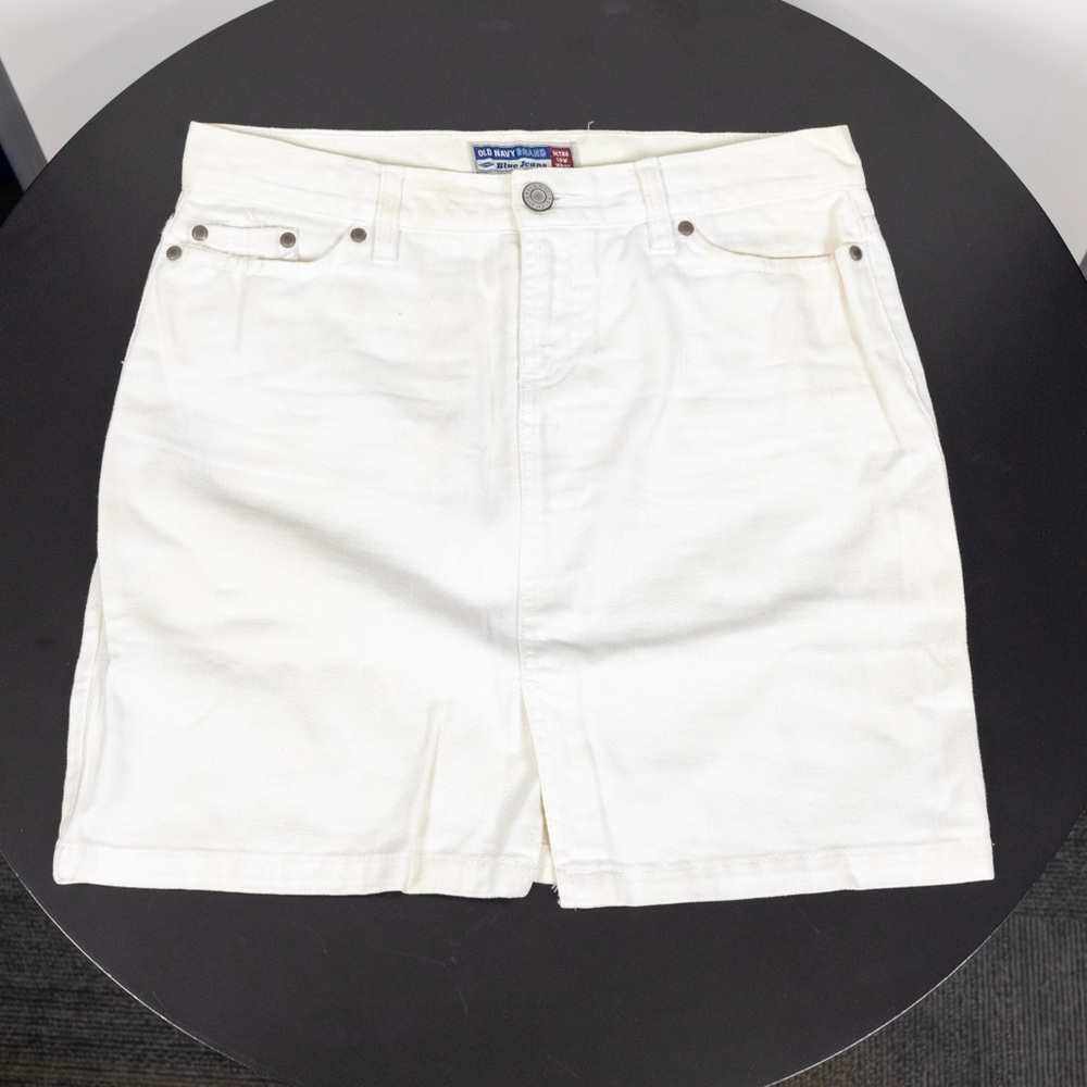 Y2K Old Navy White Denim Mini Skirt